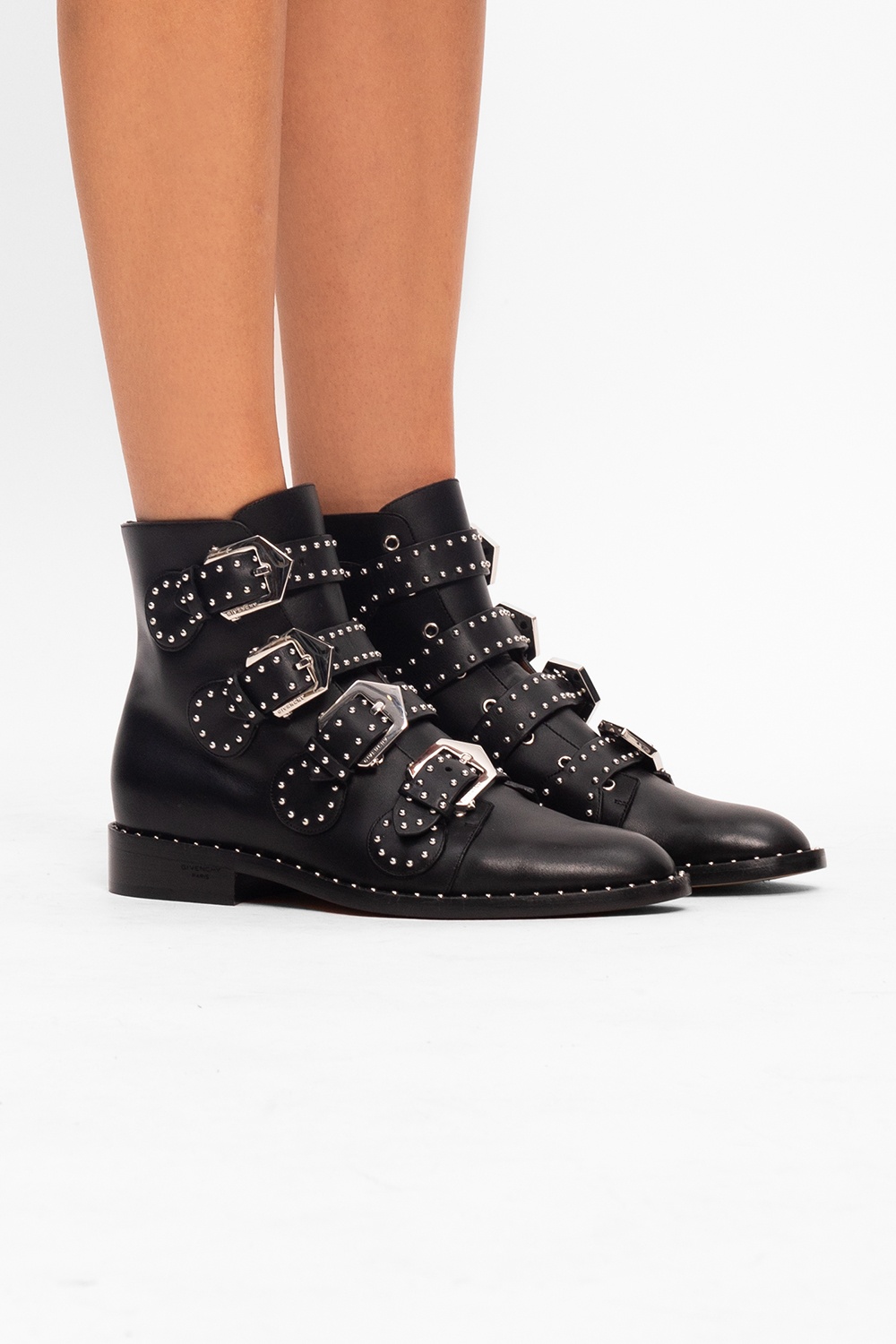 StasanetShops Moldova Black Buckled ankle boots Givenchy Givenchy Black Trompe Loeil Pouch L